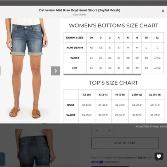 Kut From The Kloth Catherine Mid Rise Boyfriend Short Joyful Wash SZ 2/26 NEW! - Picture 11 of 16